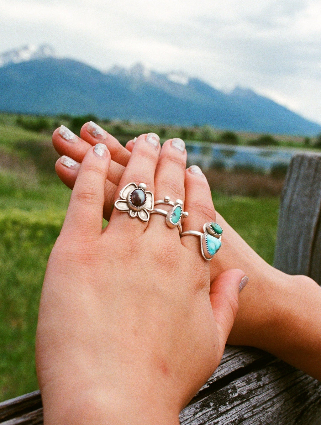 Two tone Turquoise Ring