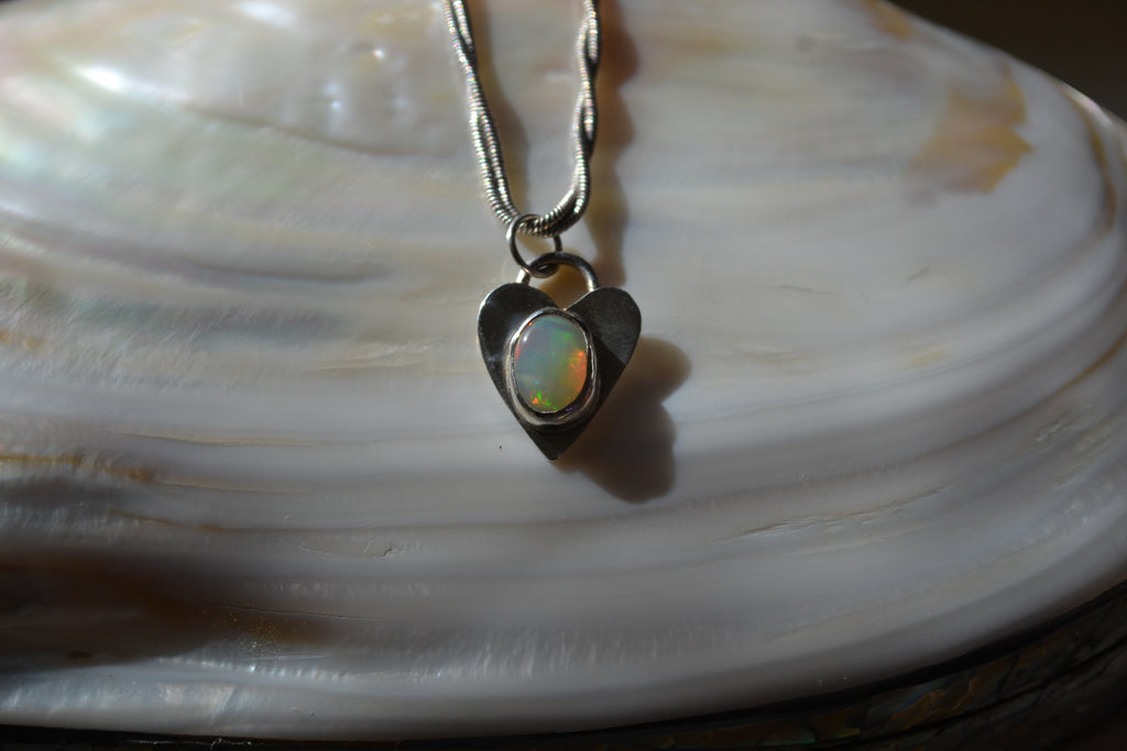 Opal Heart Necklace