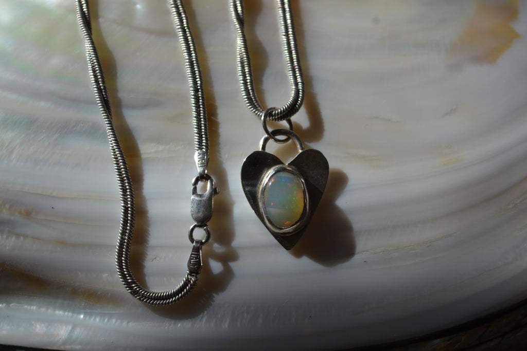 Opal Heart Necklace