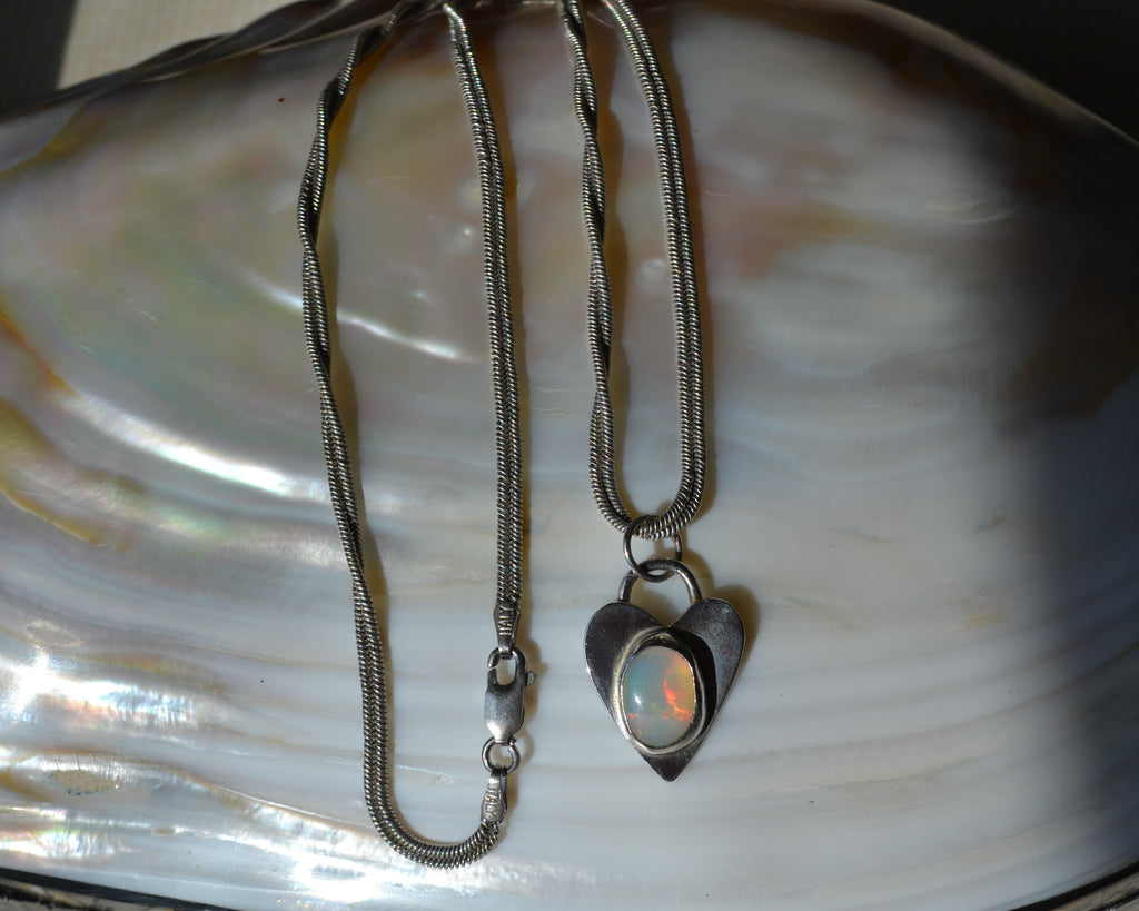 Opal Heart Necklace