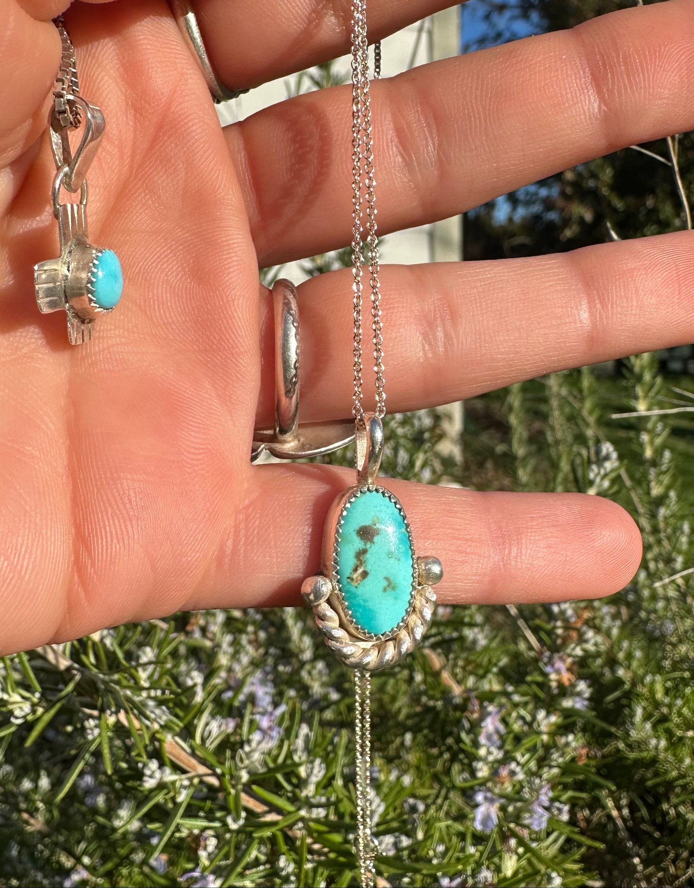 Turquoise Horseshoe Pendant