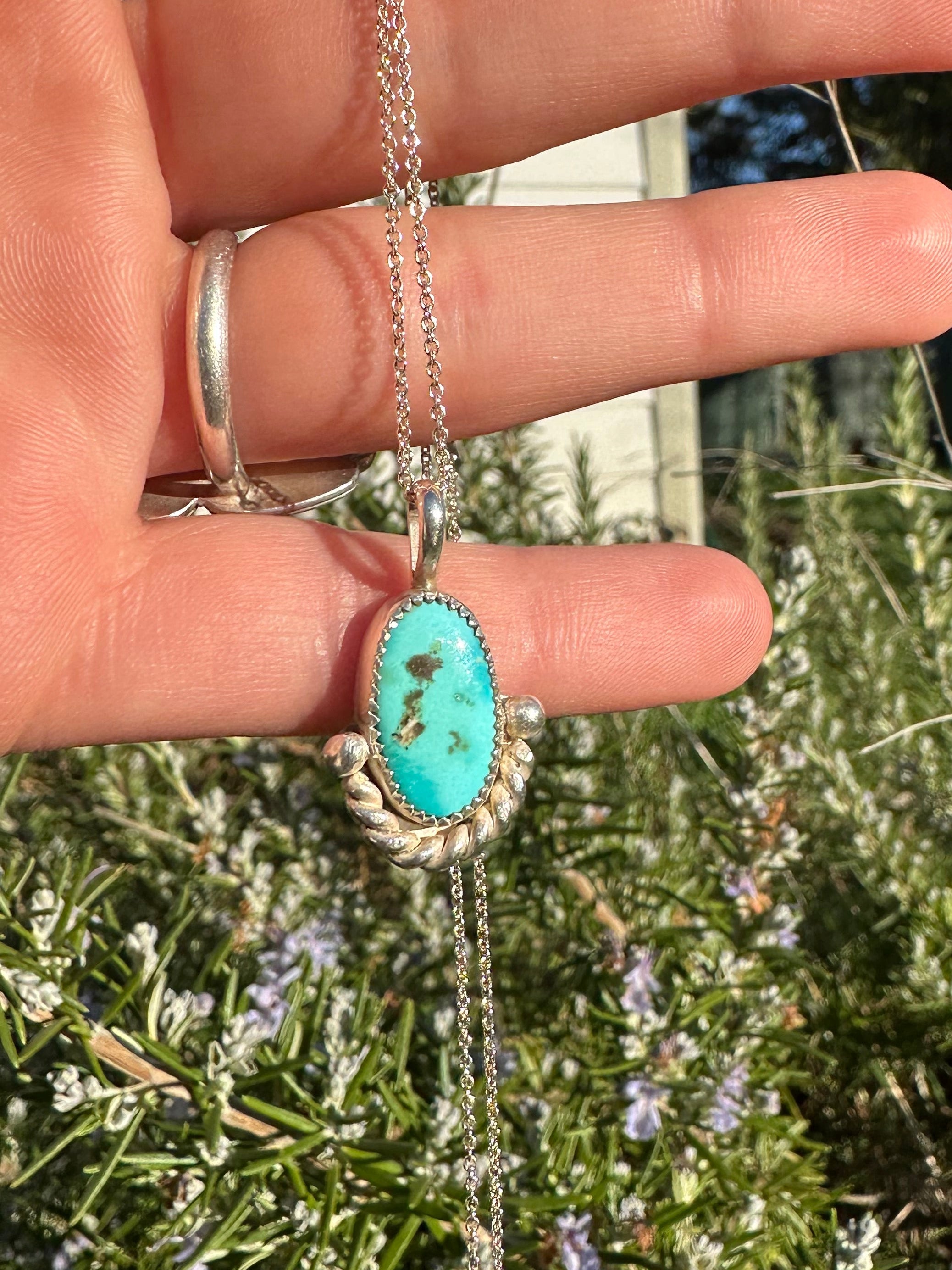Turquoise Horseshoe Pendant